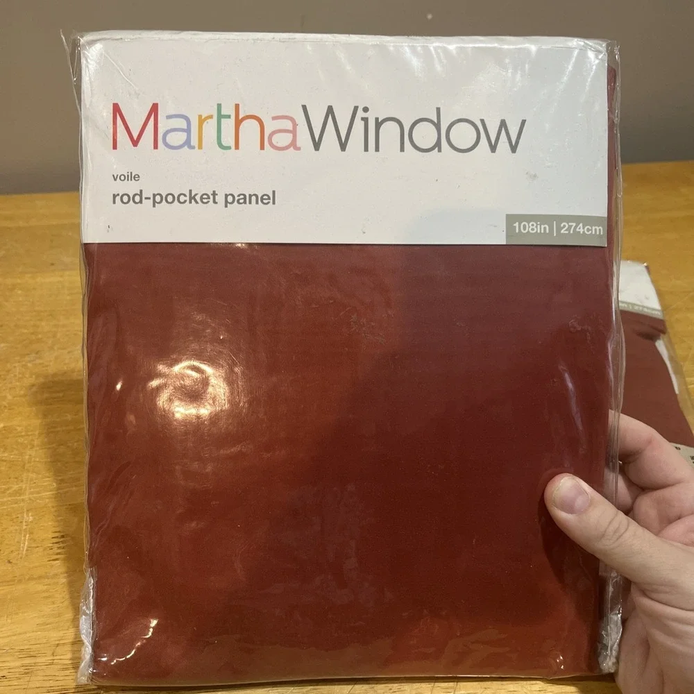 Martha Stewart Window (2) Marsala‎ Red Orange Rod Pocket Panels 60x108